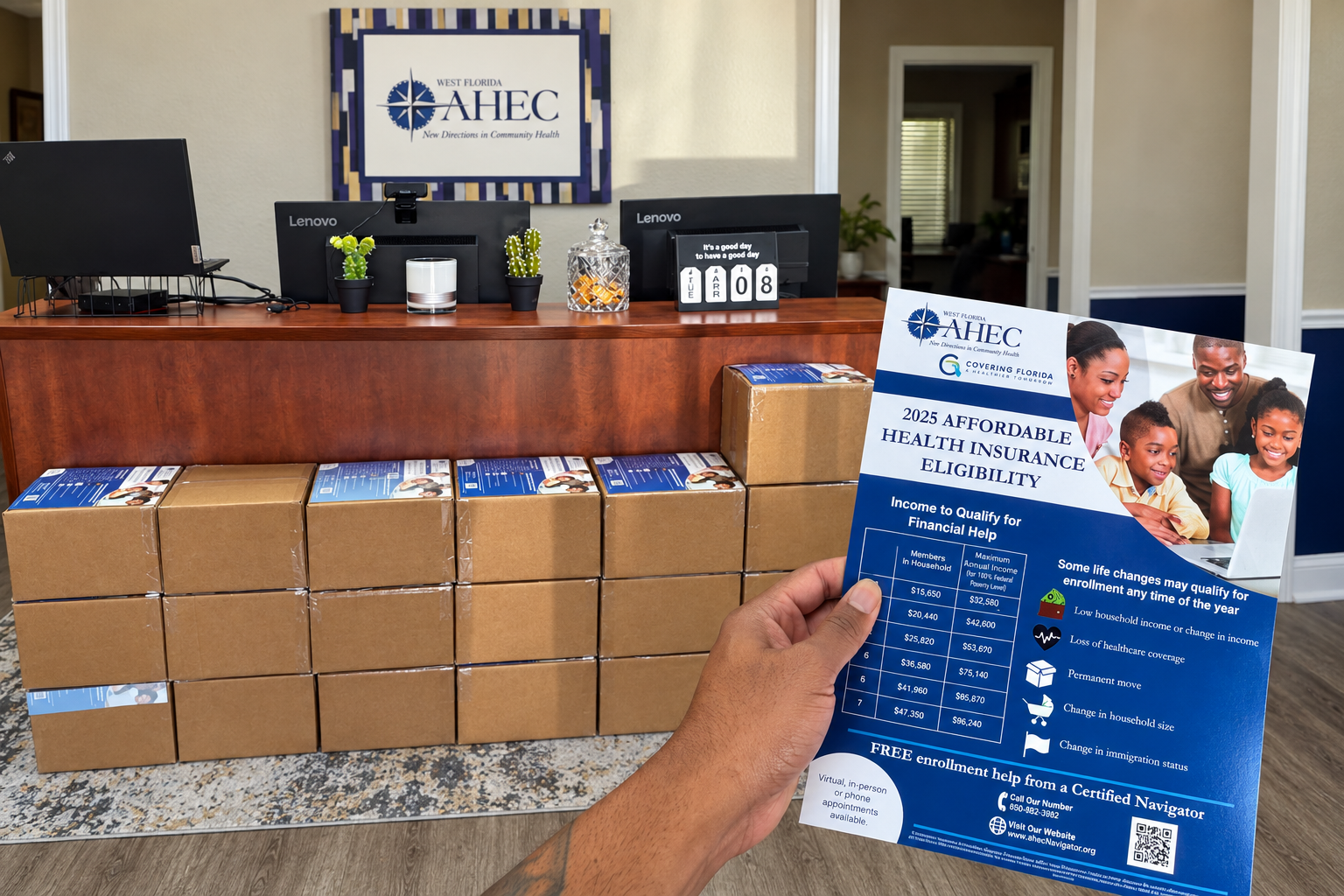 Printed health insurance flyers and bulk order for West Florida AHEC